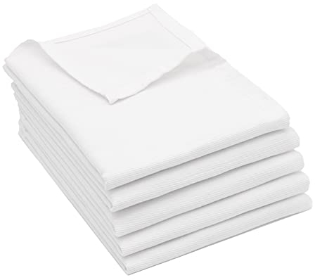 ZOLLNER 5er Set Geschirrtücher Baumwolle in 50x70 cm - super saugstarke und robuste Küchentücher - waschbar bis 60°C – in weiß - Gastronomiequalität - Oeko Tex® Zertifiziert