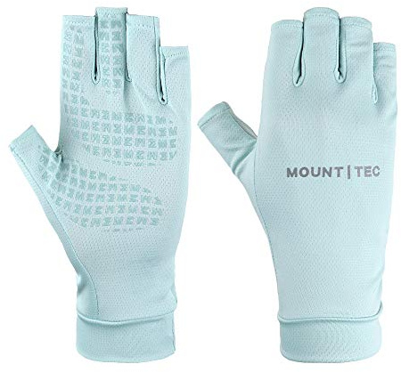 MOUNT TEC Unisex Breathable UPF 50+ Fingerless Gloves for Sailing Golfing Boating Fishing Driving Gloves for Women (Blue, S)