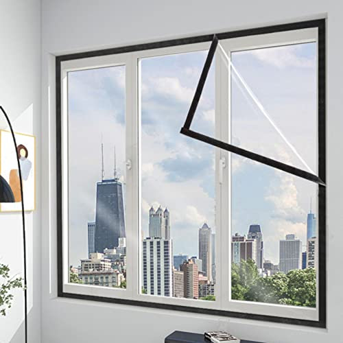 Isolierfolie für Fenster,Wärmeschutzvorhang für Türen Winter Kälteschutz Winddicht Panel-Isolierung Thermovorhang Transparent selbsthaftend Verdunkelungsfolie (WxH:80x100cm/32x39in)