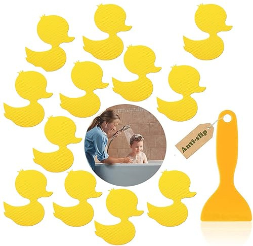 SURALIN 12 Stück Rutschfeste Duschaufkleber Kleine Ente Selbstklebende Anti Rutsch Antirutsch Aufkleber Sticker Anti-Rutsch Aufkleber Selbstklebende Badewannen Sticker