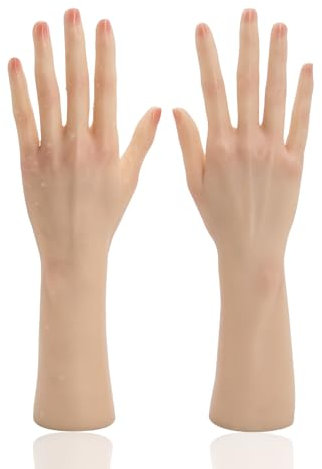 JUYO VONSAN Silikon Hand Mannequin Schaufensterpuppe weiblich Hände Model für Schmuck Art Skizze (A Paar)