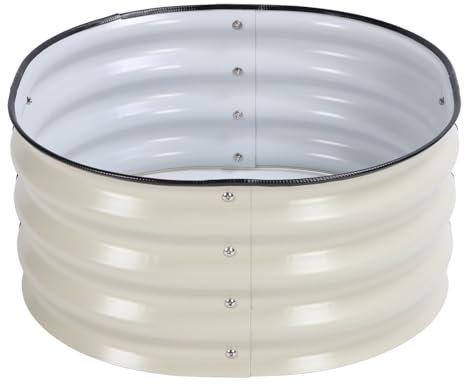 Lit de Jardin surélevé en Acier Inoxydable, Jardinière Sûre à Fond Ouvert pour Le Jardin de L'école à la Maison, Parterres de Jardin Ronds en Métal D'apparence élégante, Facile à