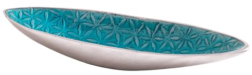 NKlaus räuchergefäss zum Räuchern Aluminium, Türkis Schiffhalter, 1 Stück | Blume; 27x8cm; 27 cm; 8 cm