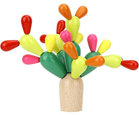 Giocattolo Impilabile in Legno Cactus Arcobaleno Puzzle Building Blocks Divertenti attività Educative Giocattolo Montessori Giocattolo per i più Piccoli