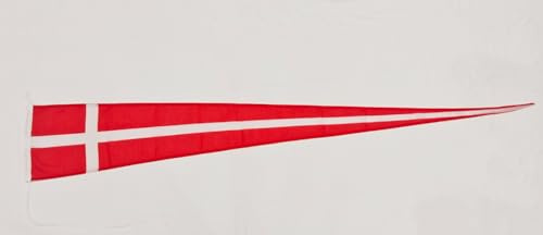 Premium långvimpel tygvikt, robust och väderbeständig fartygsflaggduk – olika storlekar – vimpel SH, flaggstångstillbehör (Danmark, 30 x 200 cm)