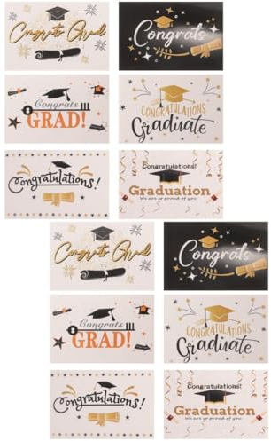 HOODANCOS 12 Sets Feiern Graduierung Zarte Papier Party Einladungen Graduierung Glückwunsch Karten Schule