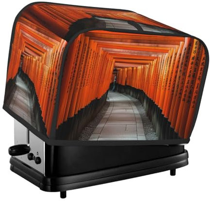 Fushimi Inari Taisha-Toaster-Abdeckung, 2 Scheiben, für kleine Geräte, mit Taschen, Toaster-Staubschutz mit Griff oben, waschbar, Universal-Brotbackmaschinen-Abdeckung für Küche