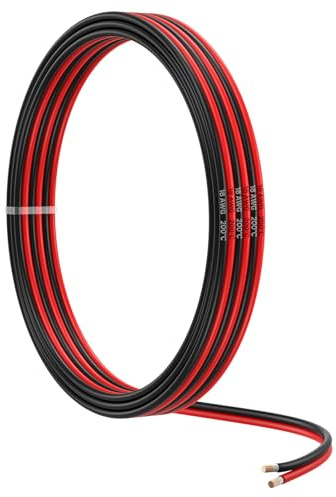 MMOBIEL 18 AWG Elektrisk Kabel Parallell – 18 Gauge 5m / 16.4ft - Förtennad Kopparkabel - 2-Ledartråd för Bilkabel - Ledstrips, Ljud- / Högtalarkabel, Lågspänningsbelysning i Landskapet, Lampor