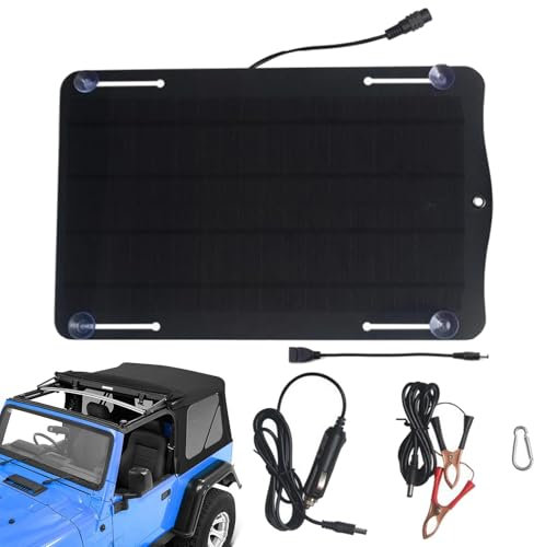 Caricabatterie solare per auto,Caricabatterie solare per auto | Caricabatterie intelligente per pannello solare per batteria per auto,Caricabatterie con protezione da sovraccarico, pannello solare leg