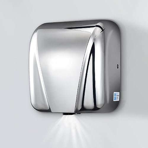 YJKKZQLB Asciugamani Elettrico da Bagno 220V, Corpo in Acciaio Inox 304/selezione Corpo in plastica, asciuga Mani Automatico a induzione, Spazzolato