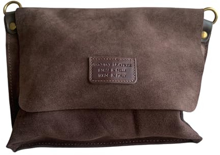 Sac à bandoulière en cuir italien avec rabat et bandoulière réglable et interchangeable, fermeture à glissière, intérieur doublé avec poche intégrée., chocolat noir, 20x30x4 cm