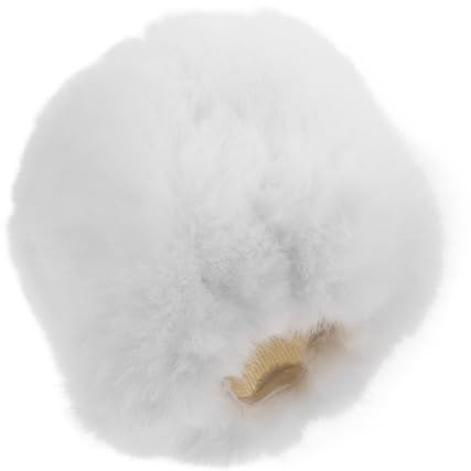 White Mic Wind Muff Furry Windscreen Cover for Microphone | Faux Fur, Noise Reduction and Universal Fit, Lightweight for Broadcasting Rooms and Studios
