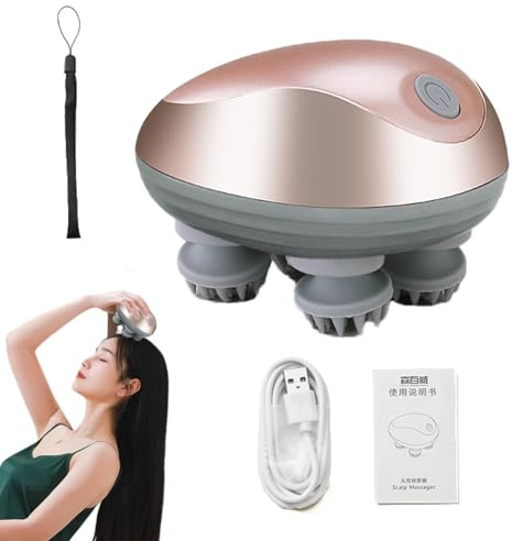 Masajeador automático del cuero cabelludo - Masajeador de cabeza recargable de mano, Masajeador portátil del cuero cabelludo | Herramienta vibratoria para aliviar el estrés, rascador de cabeza imperme