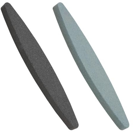2 Piedra de Afilar para Guadaña, Grano 180 y 240 Piedra Afilar Cuchillos Para Cuchillos Carburo de Silicio para Guadaña Tijeras de Jardín Hachas y Cuchillas de Cortacésped, Negro & Azul