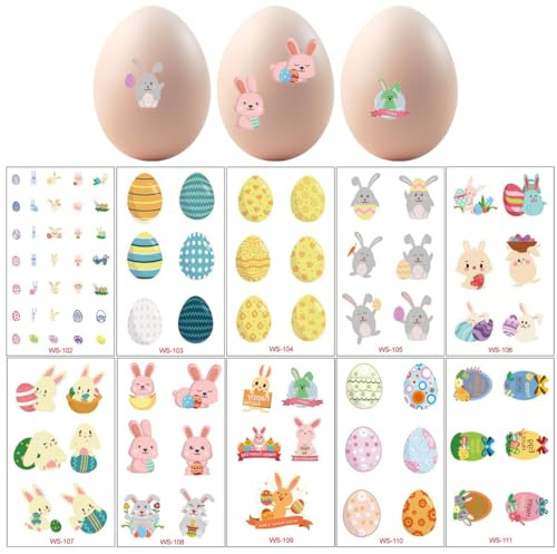 AWOGIPD 60 PCS Ostersticker, Osteraufkleber, Großer Aufkleber, Ostereier Sticker, Selbstklebende Bilder für Ostereier, Karten, Geschenke, DIY-Deko