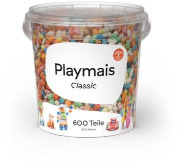 Playmais Classic 600 Teile | Bastelset | natürliches Spielzeug | inkl. Schwämmchen & Bastelmesser | vegan, verantwortungsvoll & sicher für Kinder & Umwelt | ab 3 Jahren