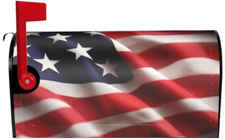 KAABNNT American Flag Print Decorative Magnetic Mailbox Cover - Easy Install Mailbox Protective Shield