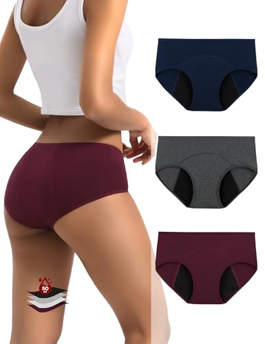 INNERSY Period Underwear for Women Leak-Proof Heavy Flow Hipster,Night,M