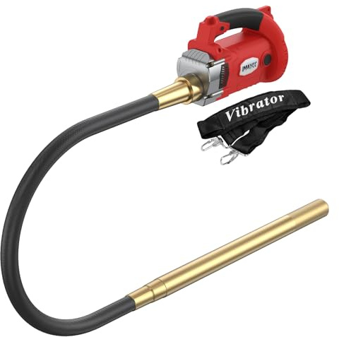 IMAYCC 1600W Vibrador de Hormigón con cinturón de suspensión ajustable, Vibrador de Vonstrucción Eléctrico 5000rpm, Longitud de Varilla Vibratoria de 2m, Diámetro del eje de Vibración 38mm
