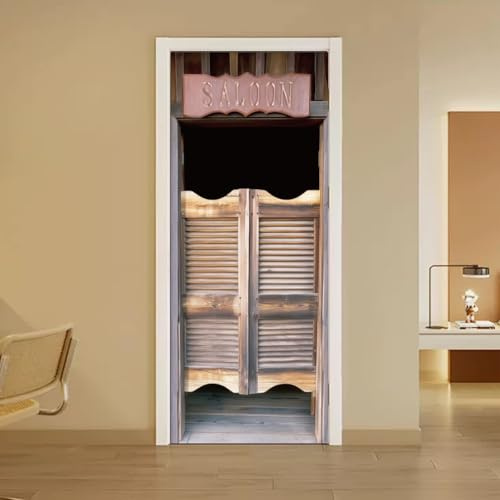 arricraft 2 fogli di adesivi per porte in stile occidentale, 80 cm x 200 cm, adesivi per porte di saloni di arte occidentale, in PVC, rimovibili, decorazione per camera da letto e soggiorno
