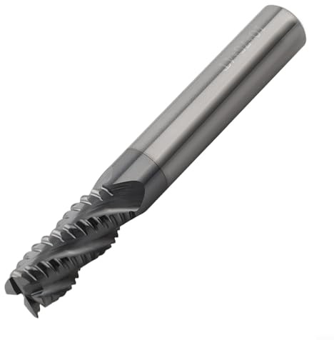 HanOaki Fraise à ébaucher en carbure solide avec revêtement AlTiN à 4 dents pour usinage HPC Résistance aux hautes températures (10 mm)
