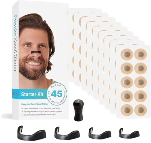 Anti Snoring Magnetic Nose Strips with Applicator - 90Pcs Nasal Dilator for Breathing, Reusable Snore Relief Bands, Comfortable Sleep Aid for Men & Women (45 Pairs)