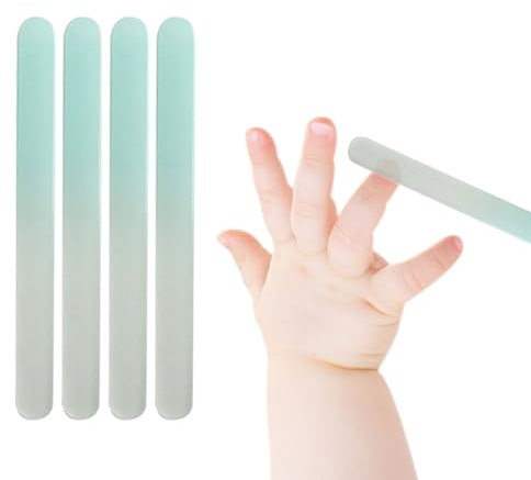 GNALIA 4 Pezzi Lime Per Unghie In Vetro Lista Nascita Bebè, Blu, Per Bambini E Mamme, Dimensioni 9Cm X 1Cm X 0.3C