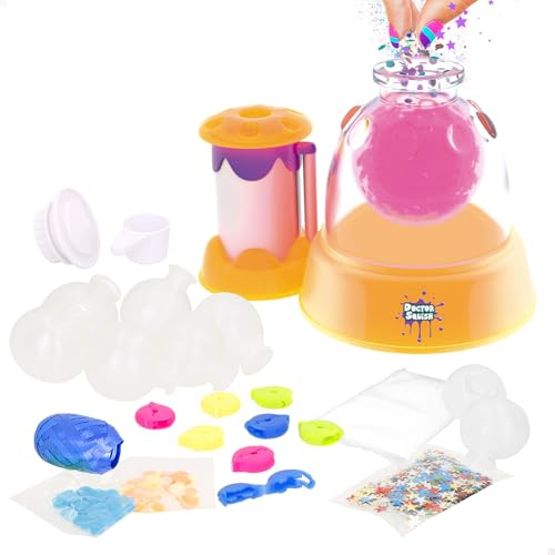 Doctor Squish Stazione fabbrica di squishies Glow it!, Neon Edition, fino a 8 squishies, Brillano al Buio, Include stazione Manuale, Capsule, Pinzette, Slime e Riempimenti, Da 8 anni (48439)