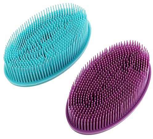 Healifty 2pezzi Spazzola Corpo in Silicone Esfoliante Per Doccia e Bagno Bolle Schiumose Adatta Ragazza e Adulti Leggera e Trasportabile