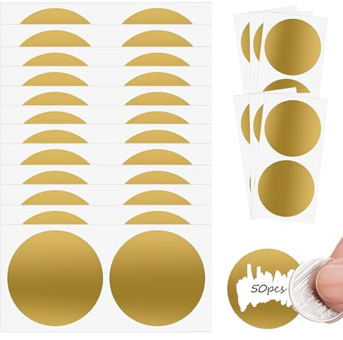 Scratch Off Stickers Labels,50 PCS 2 Round Self Adhesive Scratch Off Cards for Lottery Tickets DIY, Raffle Card Creating,Scratch-Off Stickers