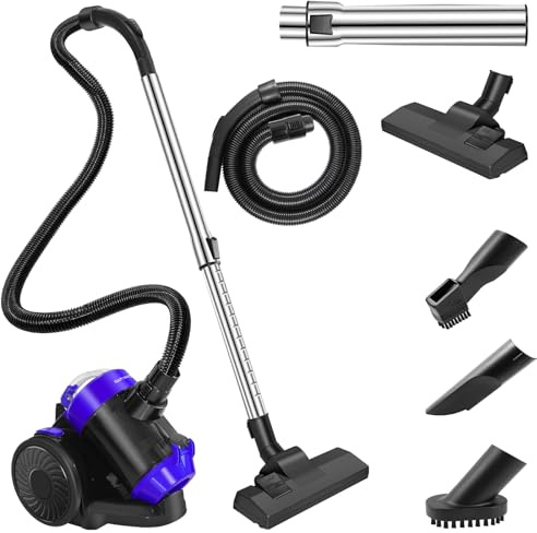 Bowose Zylinder-Staubsauger, 1000W Beutelloser Staubsauger für Parkett,Teppich,Fliesen, Bodenstaubsauger mit Zyklontechnologie, Staubsaugerzylinder, mit HEPA-Filter und Düsensatz