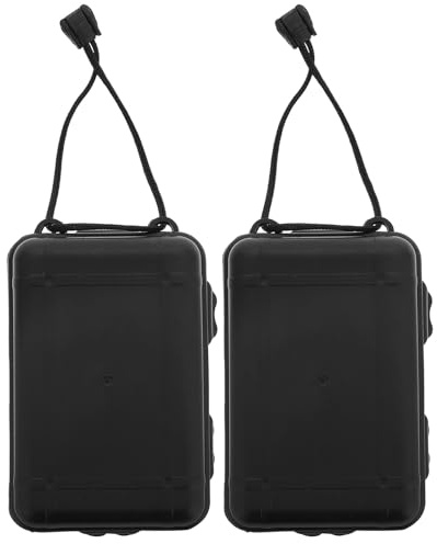 ifundom 2pcs Portable Arrowhead Organizer Case in Black, Weatherproof Pe Material with Lid for Easy Identification and Retrieval, Compact Arrow Storage Holder for Hunting Trip and Outdoor