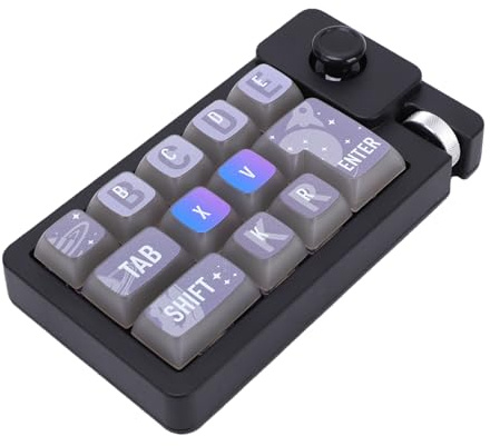 VBESTLIFE 12-Tasten-Tastatur, RGB-Hintergrundbeleuchtung, Makro, Programmierbar, Hot-Swap-fähig, Mechanische 2,4-G-Wireless-Gaming-Tastatur mit -Scrollrad, für Gaming