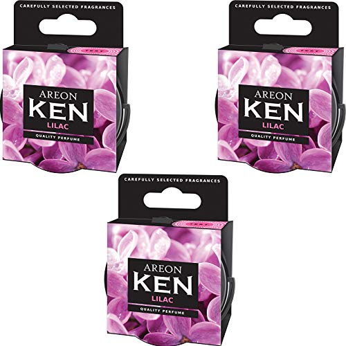 Areon Ken Lufterfrischer Auto Duft Lila Blume Autoduft Dose Wohnung Duftdose Erfrischer 3D Set ( Lilac Pack x 3 )