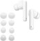 kwmobile 8x Auricolari di ricambio compatibile con Huawei Freebuds 4i Gommini sostitutivi in Silicone - 3 Misure + 1 Doppio - bianco