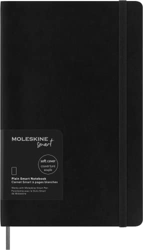 Moleskine Smart Notebook, Sistema di Smart Writing, Smart Notebook con Copertina Morbida, Pagine Bianche e Chiusura Elastica, Colore Nero, Formato Large 13 x 21 cm