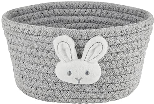 Belle Vous Kleiner geflochtener Korb – 19 x 9,5 cm – Korb aus Baumwollseil für Wäsche, Spielzeug für Hunde und Katzen – dekorative Aufbewahrungskörbe für Kinderzimmer – Hasenform