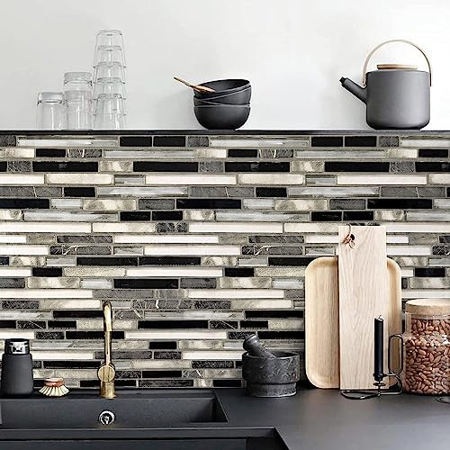 Livebor Kitchen Peel and Stick Wallpaper Kitchen Backsplash Tile Wallpaper 17.7inch x 118.1inch Backsplash Contact Paper Peel and Stick Countertops Waterproof Wall Paper for Bathroom Tile Vinyl