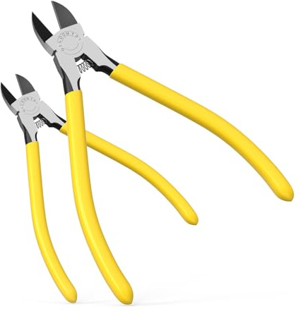 OTLOOMTBT 2PCS Wire Cutters, 6-In & 5-In Compact Flush Cut Pliers Set