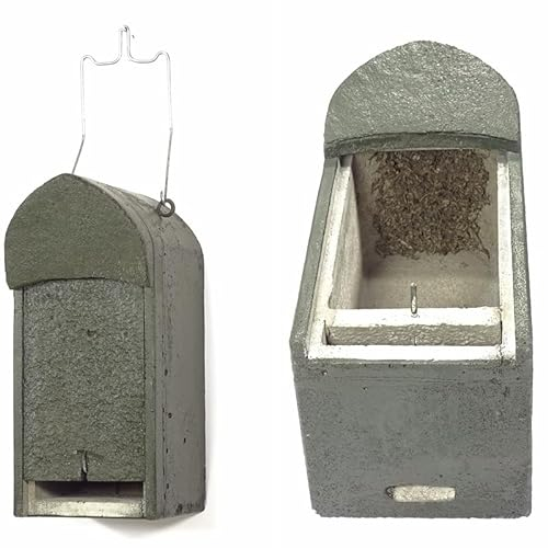 HASSELFELDT Fledermaushöhle aus Holzbeton mit Zwei Einschlüpfen mit 12 mm | Wetterfest | Fledermausquartier | Fledermauswochenstube | Großraumhöhle | Sommerquartier | Fledermauskasten|Fledermaus-Haus