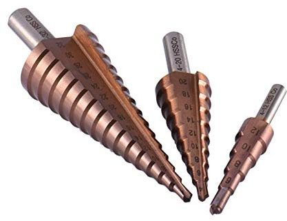 Professionelle Bohrer, 4-12/20/32 mm HSS-CO/M35-Stahl, großer Stufenkegel, Dreiecksschaft, beschichtetes Metall, Bohrer-Schnittwerkzeug-Set, Lochschneider, Bohrer-Set (Lochdurchmesser: 4 32 1 Stück)