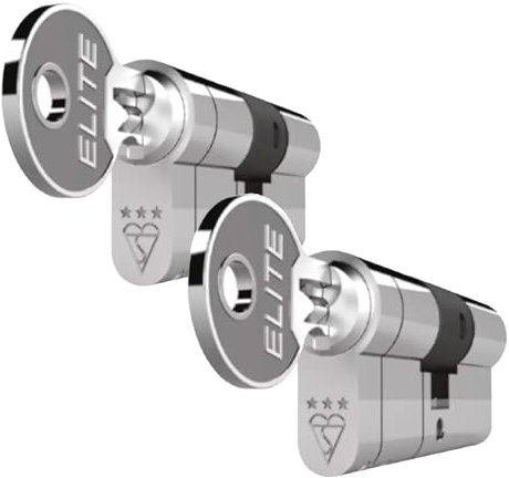 Elite 3* Euro Cylinder Anti Snap Bump High Security uPVC Door Barrel TS007 Lock - Chrome 45MM INT / 50MM EXT