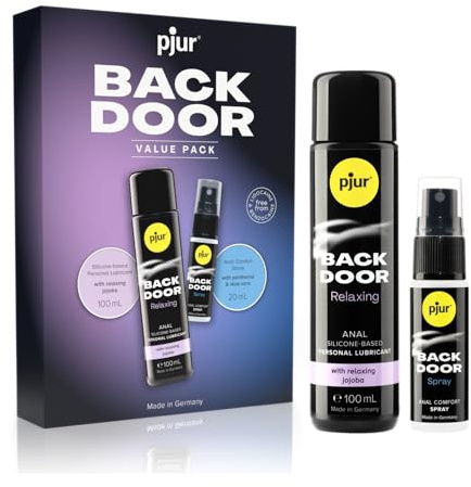 pjur BACK DOOR Value Pack (100ml + 20ml) - exklusives Set aus Gleitgel und Spray für entspannten und lustvollen Anal Sex - ideale Begleiter für lange und intensive Sessions