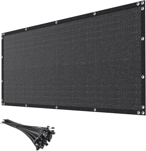 mychoiii 8ft x 50ft Black Privacy Screen Fence 90% Blockage Heavy Duty Fencing Mesh Shade Net Cover for Outdoor Wall Garden Backyard Porch Patio Balcony