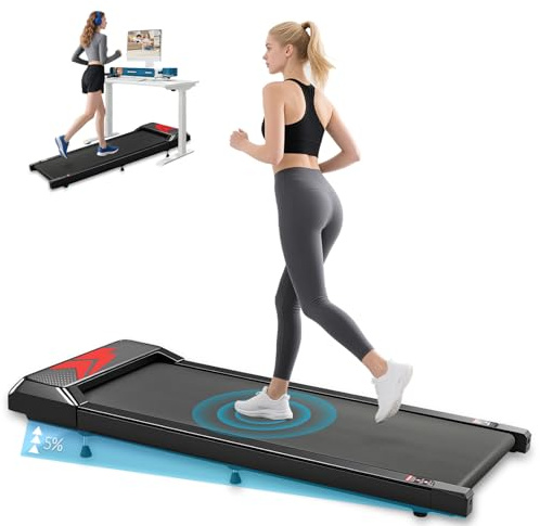 Romon Cinta de Correr, 2.5HP Hogar Electrica Cinta de Andar Inclinada Debajo Escritorio, 2-6Km/H Control Remoto Bluetooth App, LED Pantalla para Oficina en Casa Fitness, Capacidad 120kg