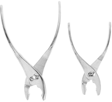 VILLCASE 2 Pezzi Pinze Regolabili per Morsetti Tubo in Acciaio Carbonio Morso Dentellato per Fissaggio e Riparazione Tubazioni Strumento Multifunzionale per Idraulica con Impugnatura