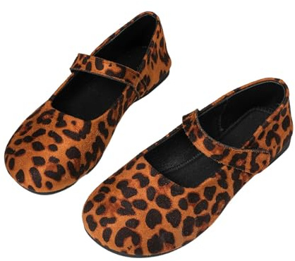 Generisch 2026 Mary Jane Bailarinas de talla grande, zapatos retro franceses con una correa, hebilla de apertura plana, café, 43 EU