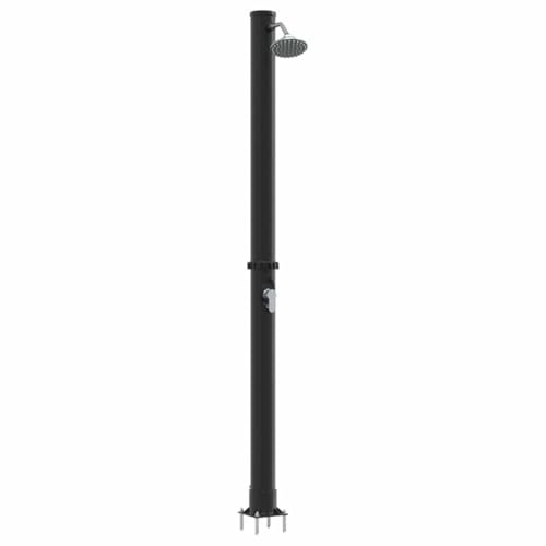 Tomostar Douche Solaire, Douche de Jardin Extérieur Solaire Noir 217 cm PVC et Aluminium