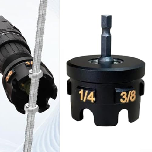 Accesorio de taladro con cremallera para tuerca, llave de vaso para varillas roscadas, carcasa termoplástica resistente con núcleo de acero, para 1/10.2 cm, 3/20.3 cm, 1/5.1 cm