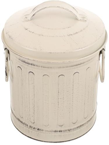 Hoement Cubo de Cenizas con Tapa y Asa Diseño Vintage de Hierro para Chimenea Gran Capacidad para Almacenamiento Seguro de Cenizas y Uso Interior